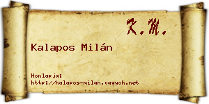 Kalapos Milán névjegykártya